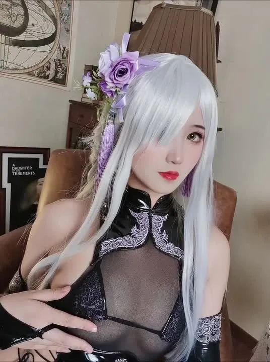 三度_69 cosplay album Sidu 69: Qipao Ungu Menggoda - Video 40