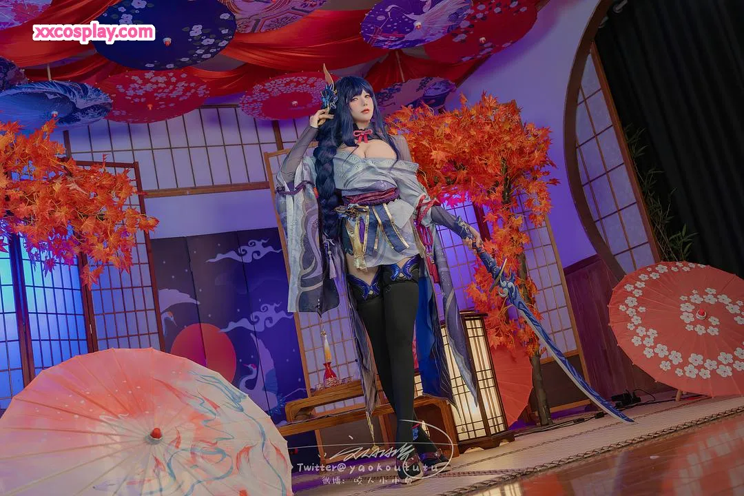 咬一口兔娘 雷電将軍コスプレ