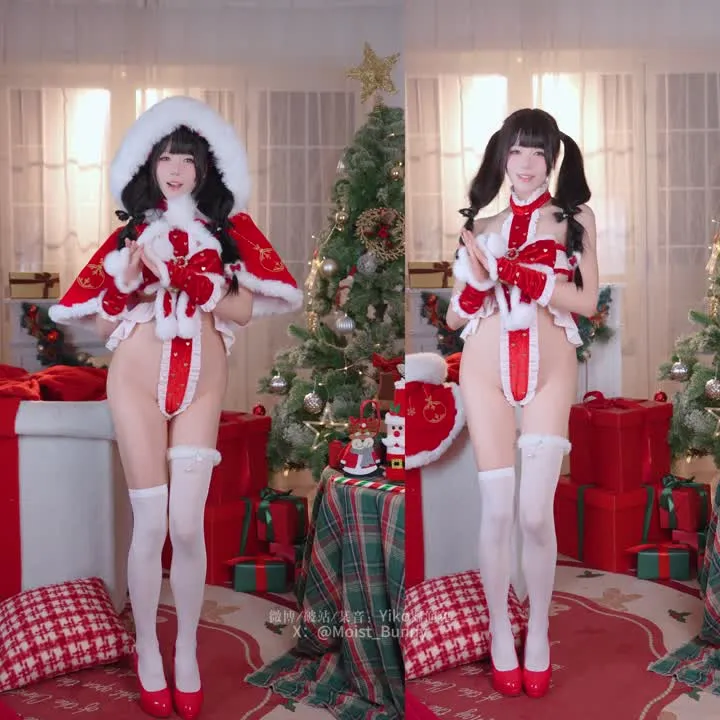 咬一口兔娘 cosplay album Yiko Wet Rabbit: Bunny Bunny Christmas Gift - Video 104
