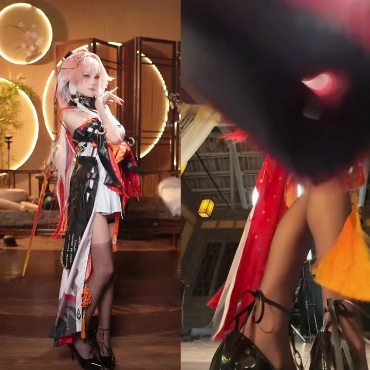 咬一口兔娘 cosplay album Yiko Wet Rabbit bilang Changli mula sa Wuthering Waves - Video 116