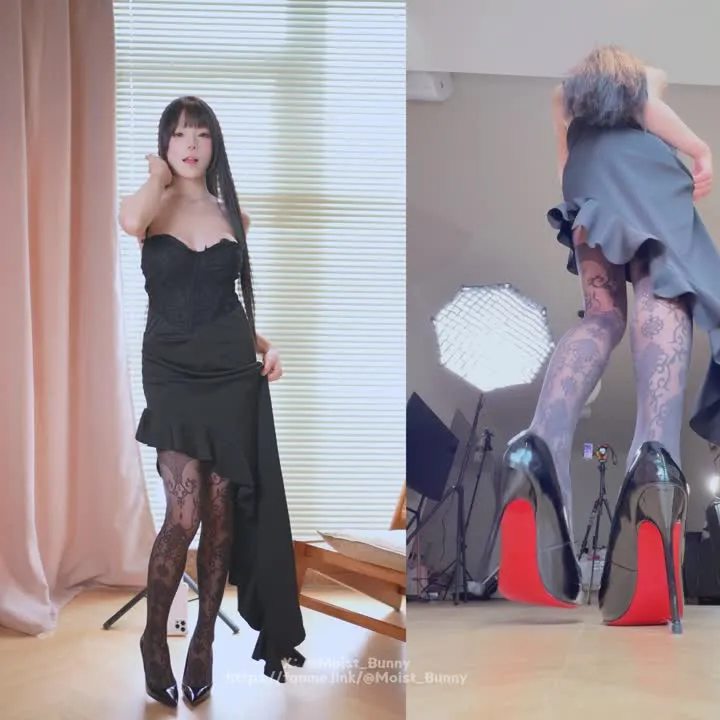 咬一口兔娘 cosplay album Yiko湿润兔：黑色佳人 小舞蹈 - Video 44