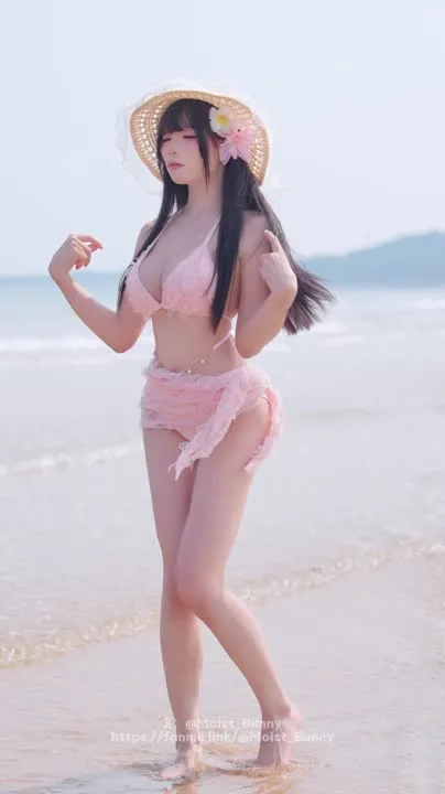 咬一口兔娘 cosplay album Yiko กระต่ายเปียกชุ่ม: วันหยุดสีชมพู - Video 98