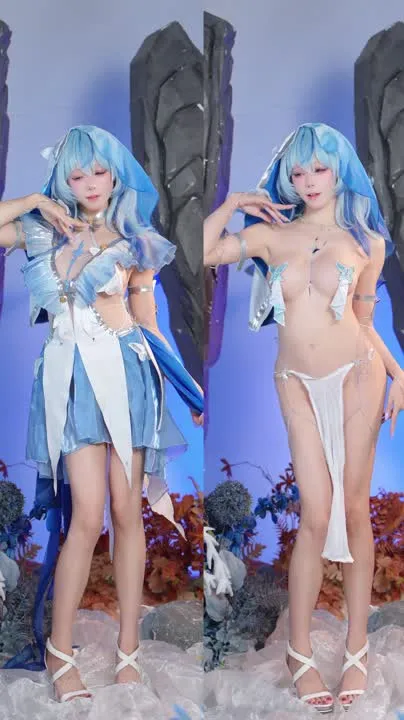 咬一口兔娘 cosplay album Yiko Rabbit Girl en cosplay Shorekeeper Bunny de Wuthering Waves - Video 124