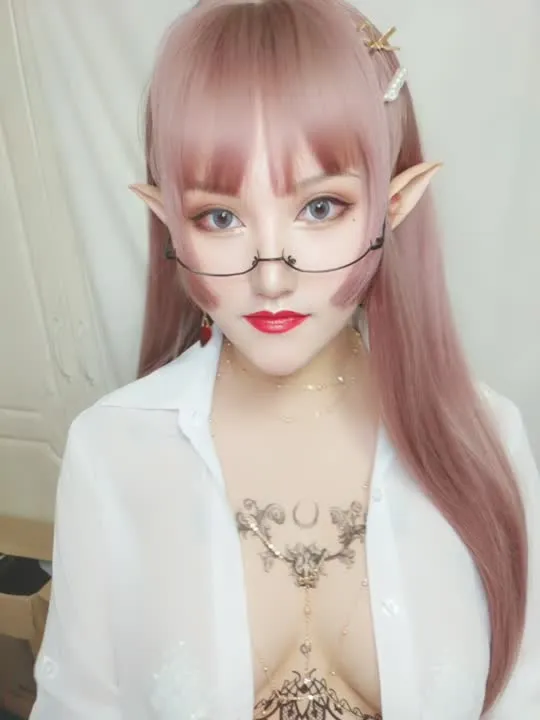 夏鸽鸽不想起床 cosplay album Elf Tatoo Rhinestone Berkilau Xia Gege - Video 50