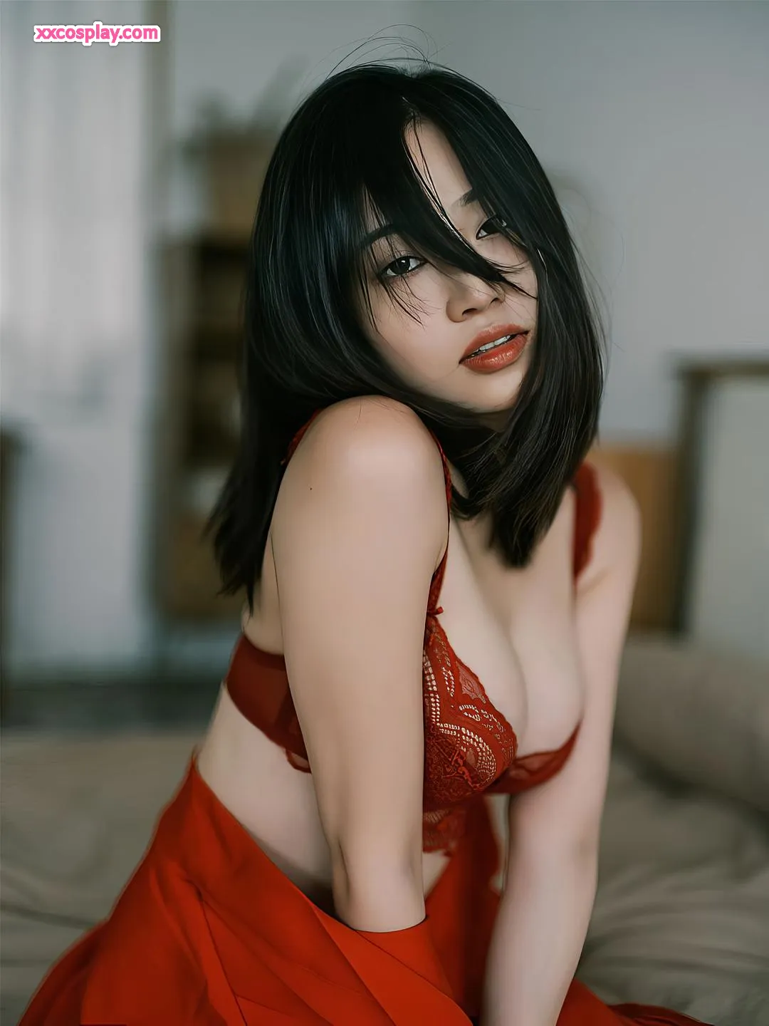 Niann Nian - Lingerie Rouge Sensuelle