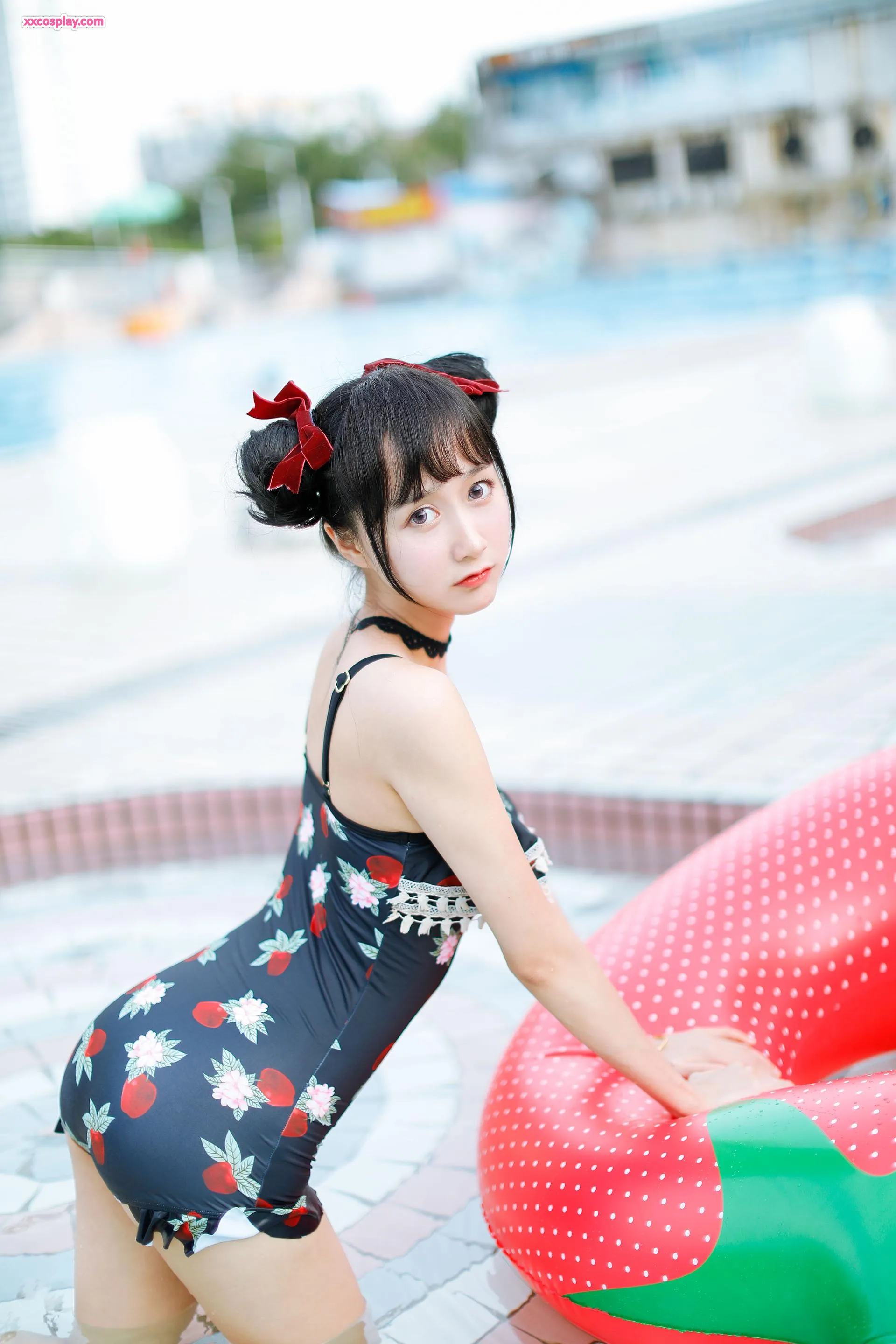 Mumianmian OwO : Maillot de Bain Fraise Gravure