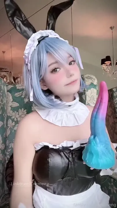 欲梦 cosplay album Yumeng Rem Bunny Girl Cosplay - Video 15