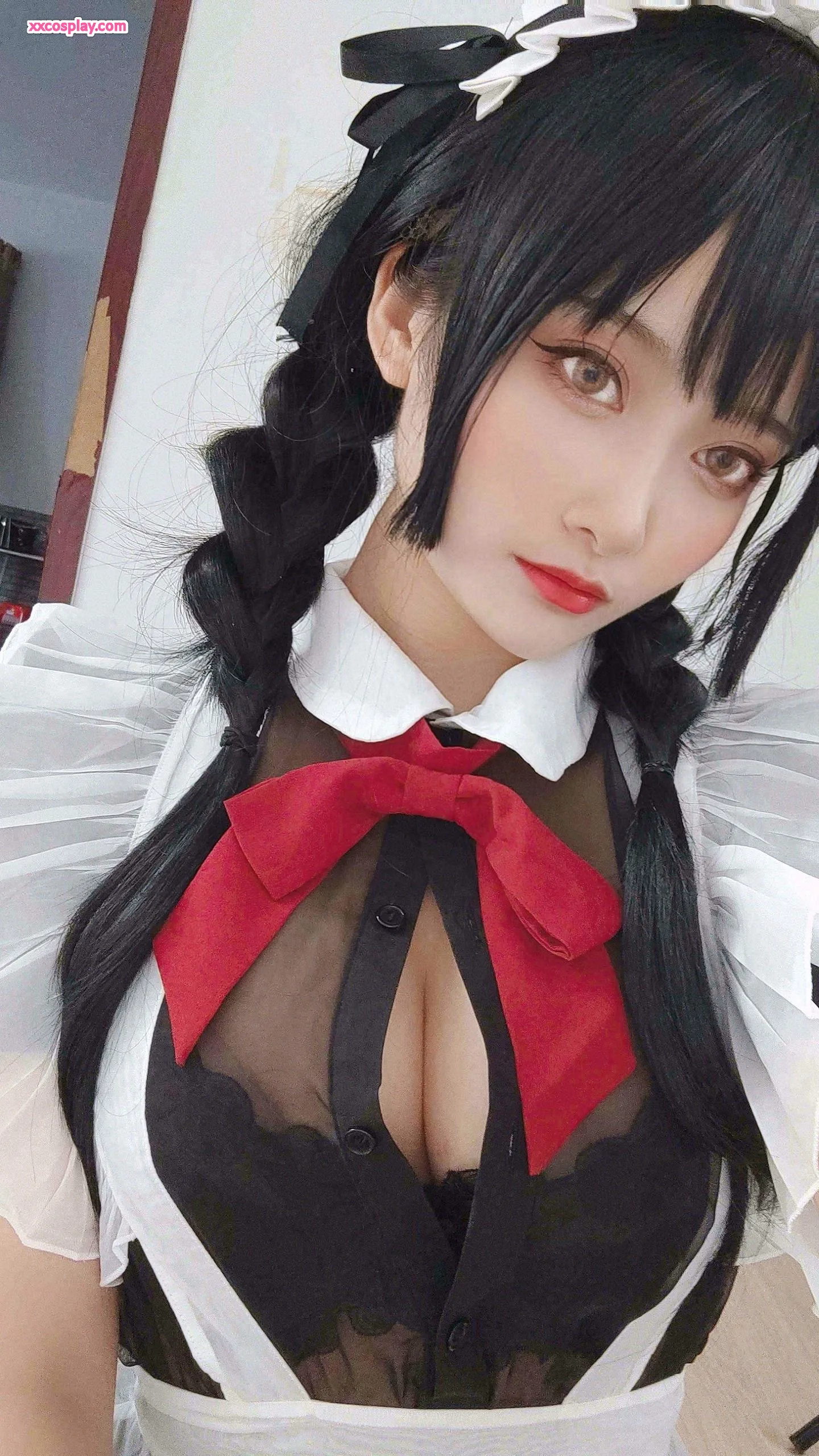 LoLiSAMA เมดถุงน่องไหมดำ
