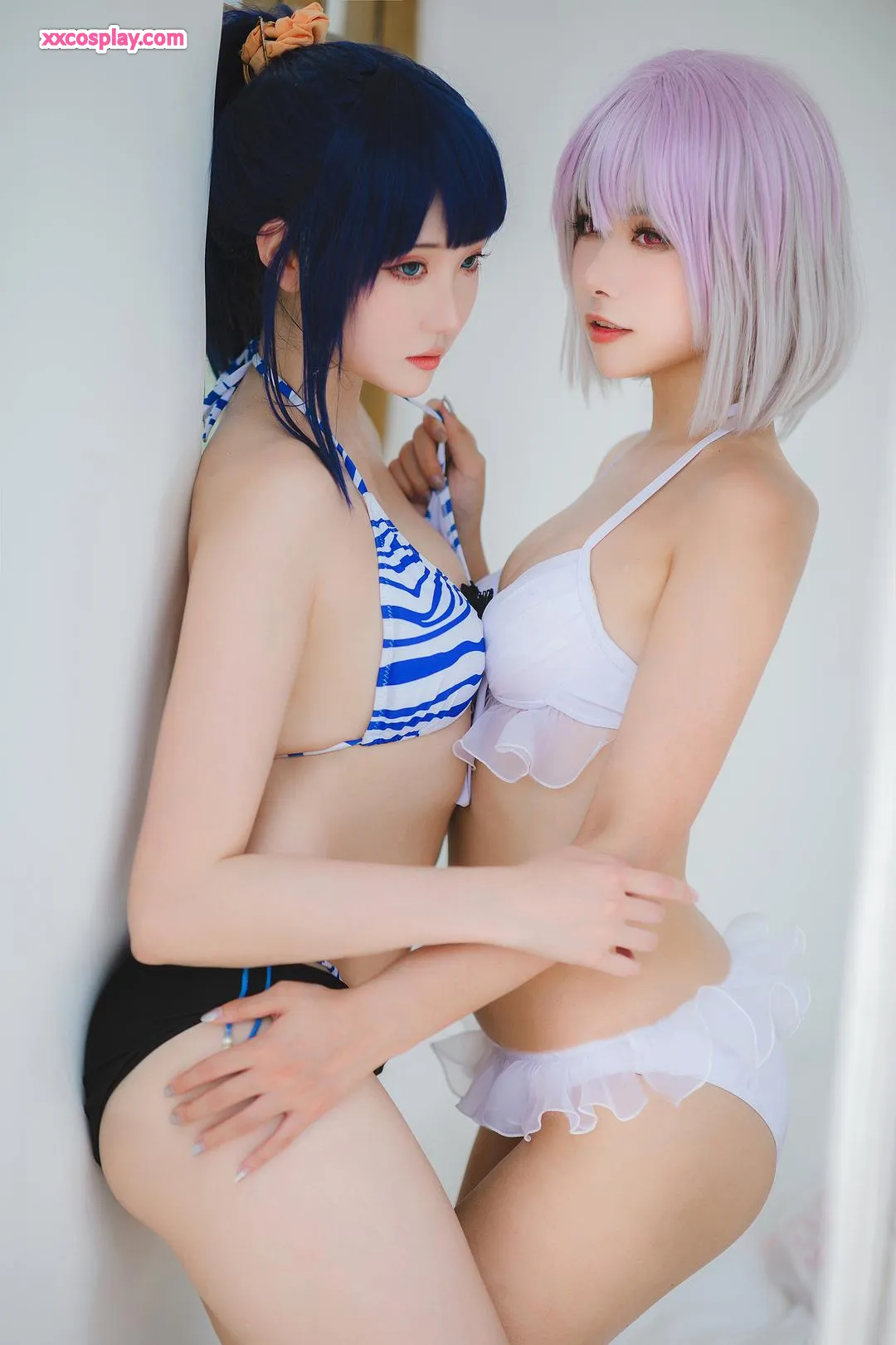 瓜希酱 &Momoko葵葵 - 宝多六花 & 新条茜 泳装