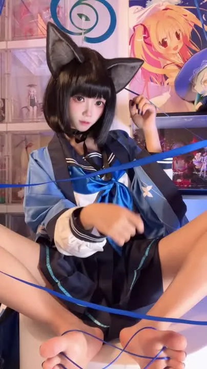 白栎Shirly cosplay album Shirly as Kiryu Kikyou: Seductive Neko Schoolgirl - Video 46