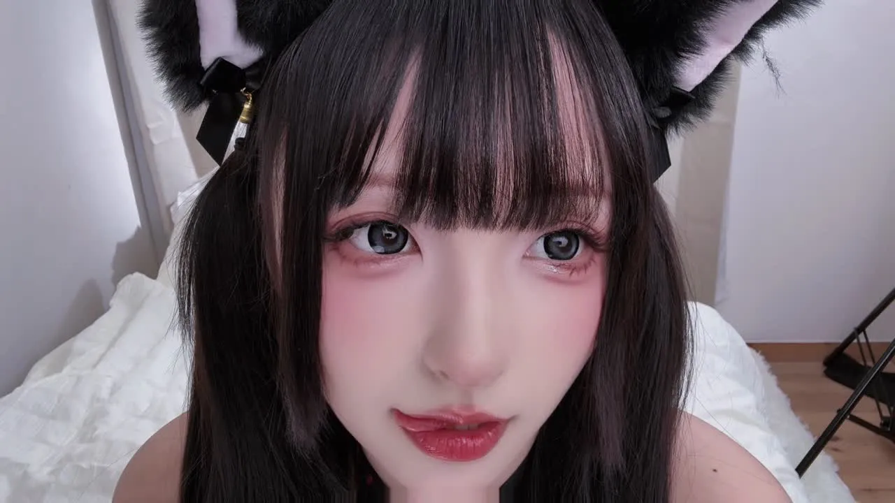 神楽坂真冬 cosplay album Kagurazaka Mafuyu - Black Cat Temptation - Video 76