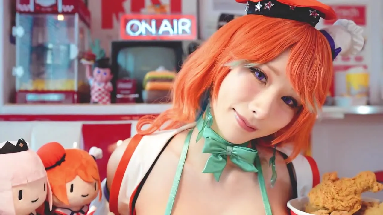 雨波_HaneAme cosplay album HaneAme sebagai Korone Hololive: Santa & Kelinci Bendera Bintang - Video 114
