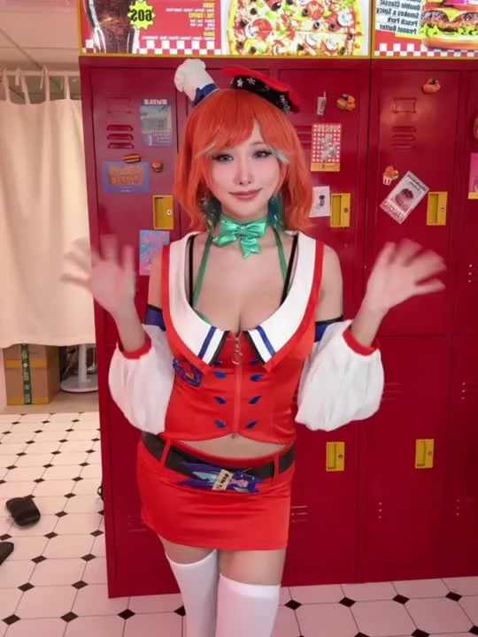 雨波_HaneAme cosplay album HaneAme sebagai Korone Hololive: Santa & Kelinci Bendera Bintang - Video 116