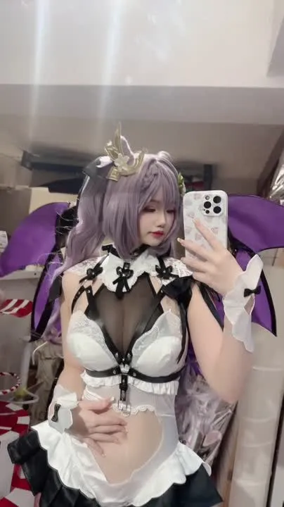 雪晴Astra cosplay album Xueqing Astra : Keqing en Nuisette de Contrainte Démoniaque - Video 22