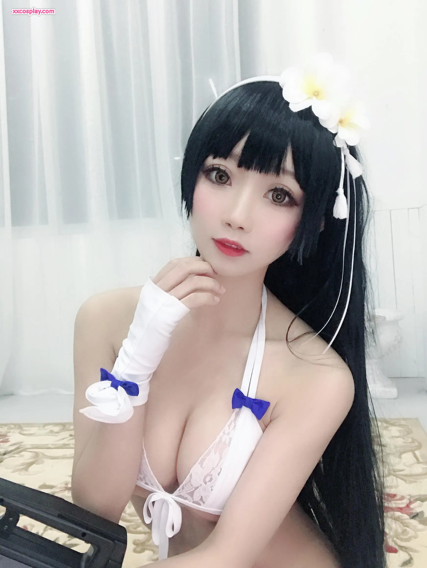 Guichu Yao Tự sướng Bikini Ren Trắng