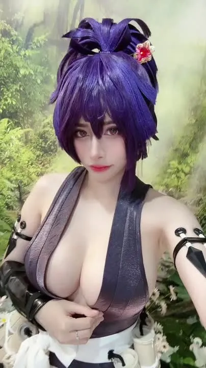 Byoru cosplay album Byoru sebagai Yuzuriha dari Jigokuraku - Video 69