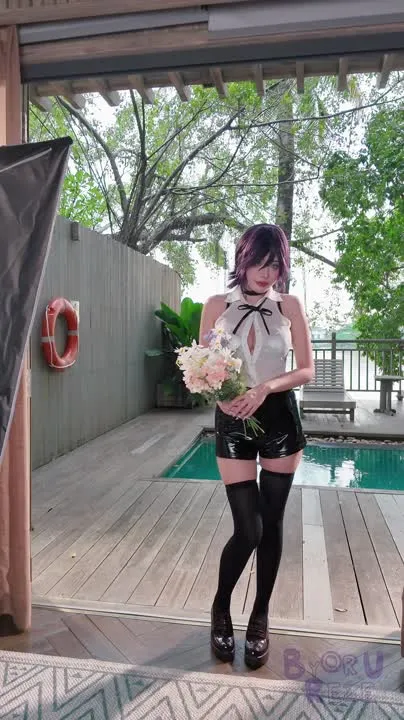 Byoru cosplay album Byoru sebagai Reze - Chainsaw Man Gravure - Video 61