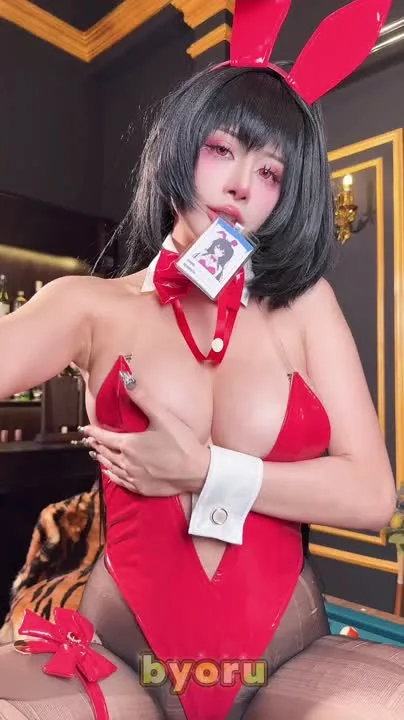 Byoru cosplay album Byoru sebagai Taihou Bunny Girl - Video 69