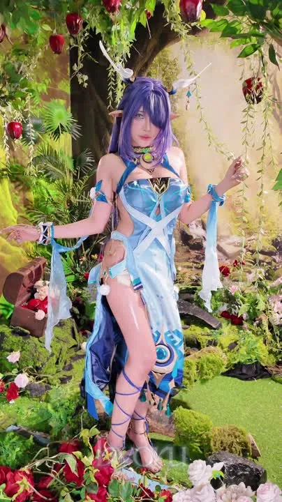 Byoru cosplay album Byoru sebagai Lauma – Nikke Elf Gravure - Video 62