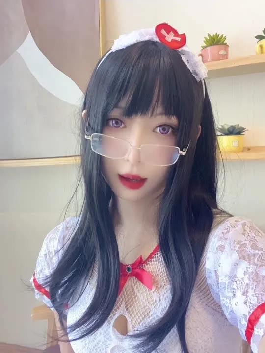 Money冷冷 cosplay album Money冷冷 - Seductive White Lace Nurse - Video 50