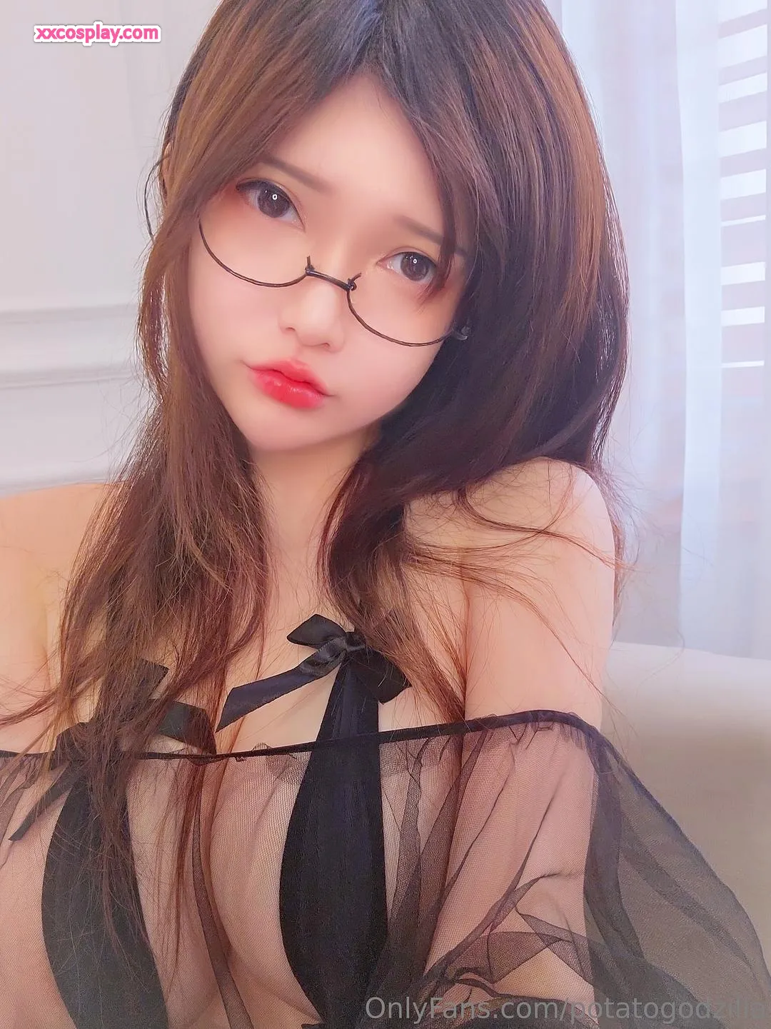Potato Godzilla: Black Transparent Lingerie
