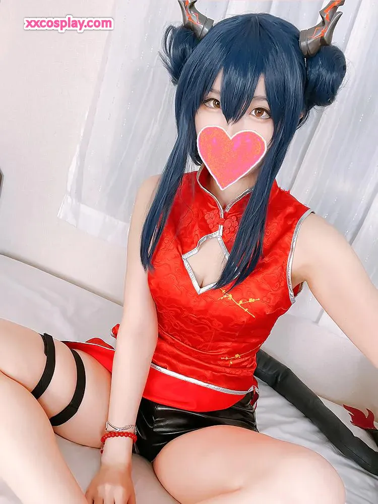 Kannojodori Cosplay Oni Áo Sườn Xám Đỏ