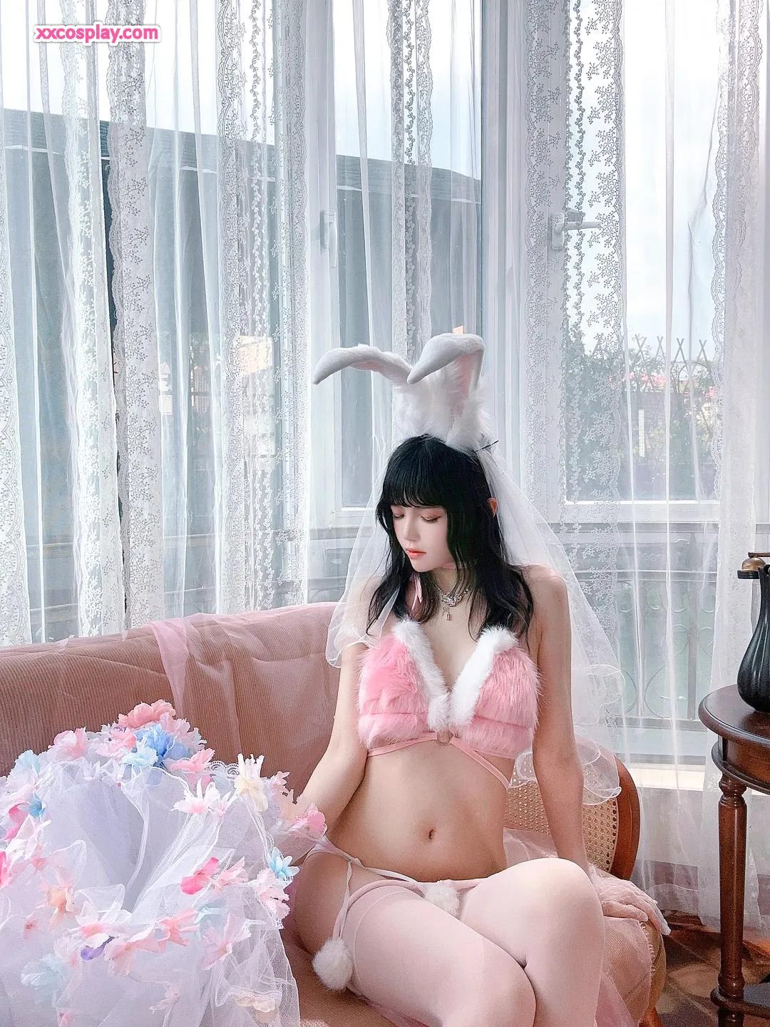 Sakuramomow's Fluffy Pink Bunny Bride